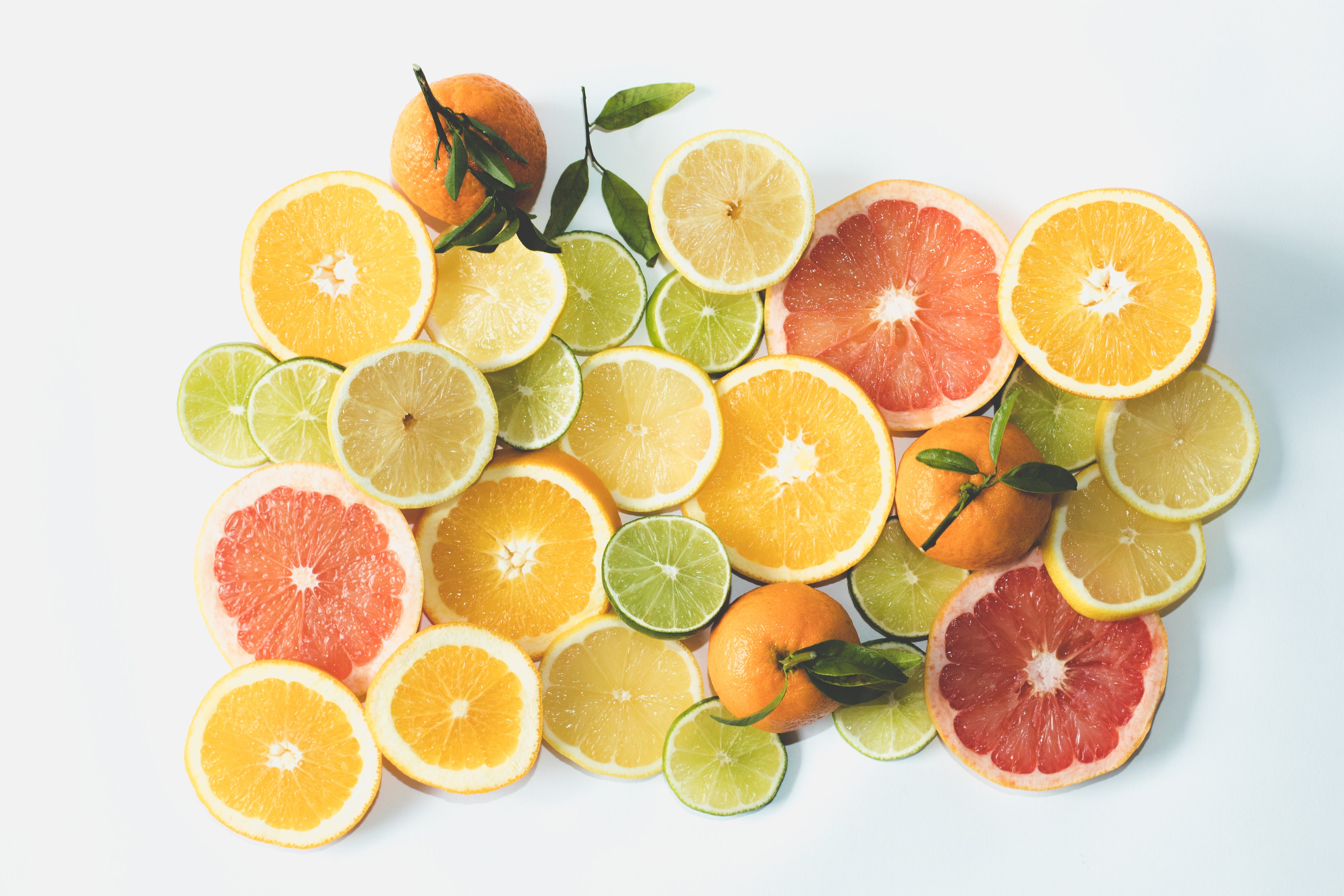Citrus fruits with vitamin C for skin brightening