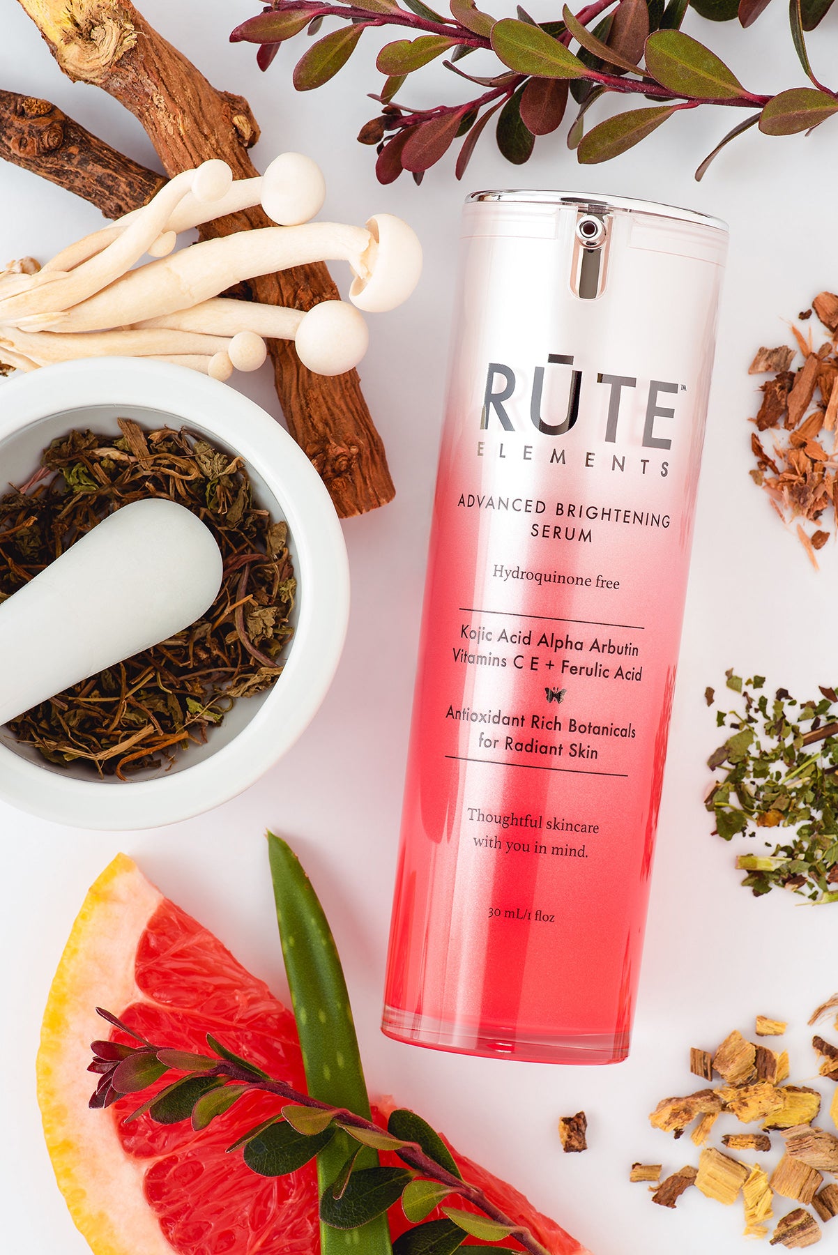 advanced brightening serum, dark spot corrector, hyperpigmentation, rute elements, best brightening serum. Advanced Brightening Serum